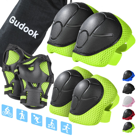 Gudook Kid's Knee Pads-F001(Green) Outdoor Recreation