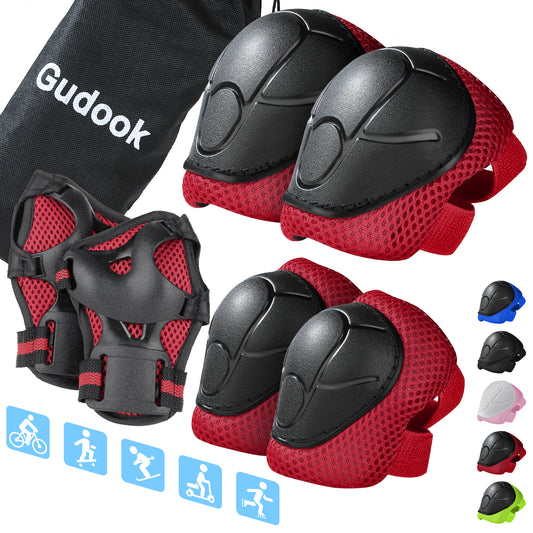 Gudook Kid's Knee Pads-F001(Red)-Kuyou China Outdoor Recreation for Bicycle, Skateboard, Skiing, Roller Skate, Scooter