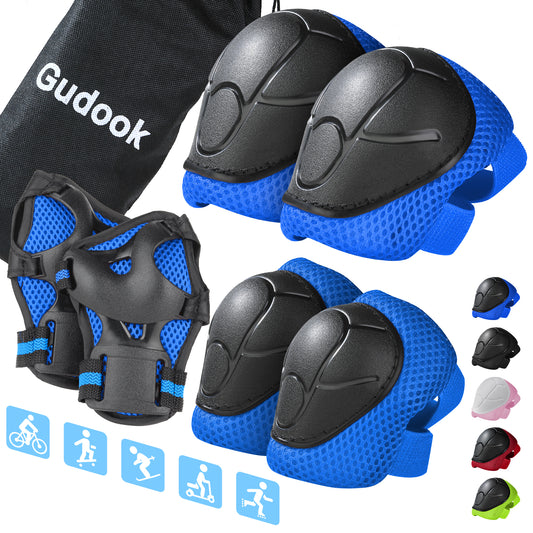 Gudook Kid's Knee Pads-F001(Blue)-Outdoor Recreation