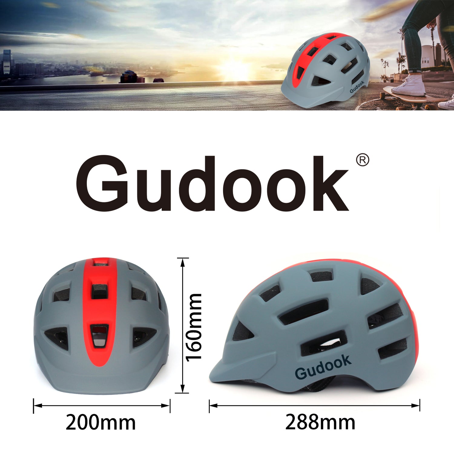 Gudook Manufacturer Helmets KY-050 for Outdoor Sports Scooters and Skateboard